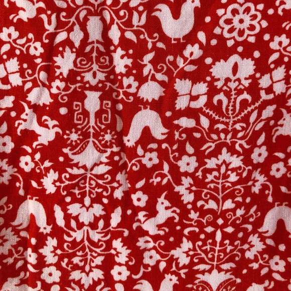 Vintage Rare 60s Unicorn Floral Folk Print Prairie Dress / Ruffles Puff Sleeves - Picture 6 of 15